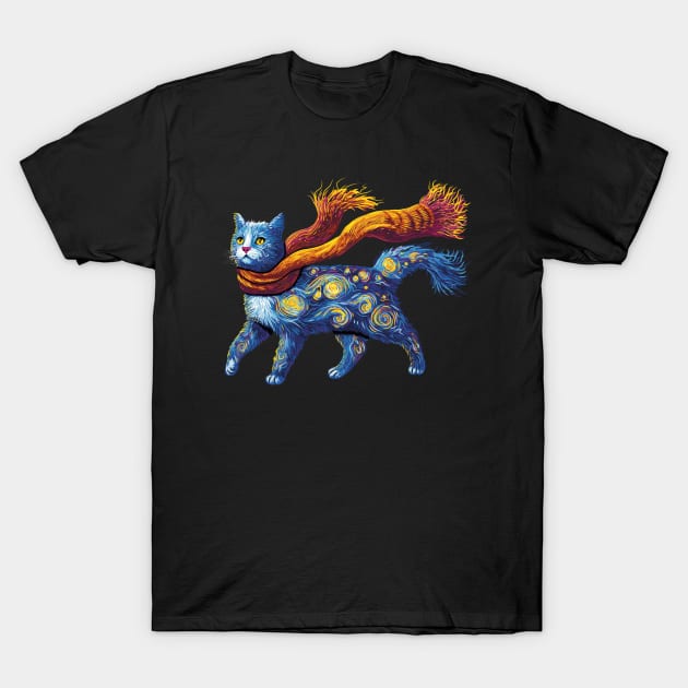 Starry cat T-Shirt by Bomdesignz